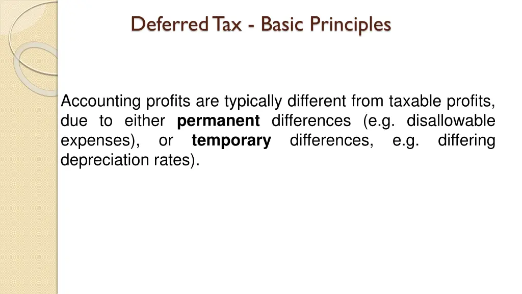 deferred tax basic principles