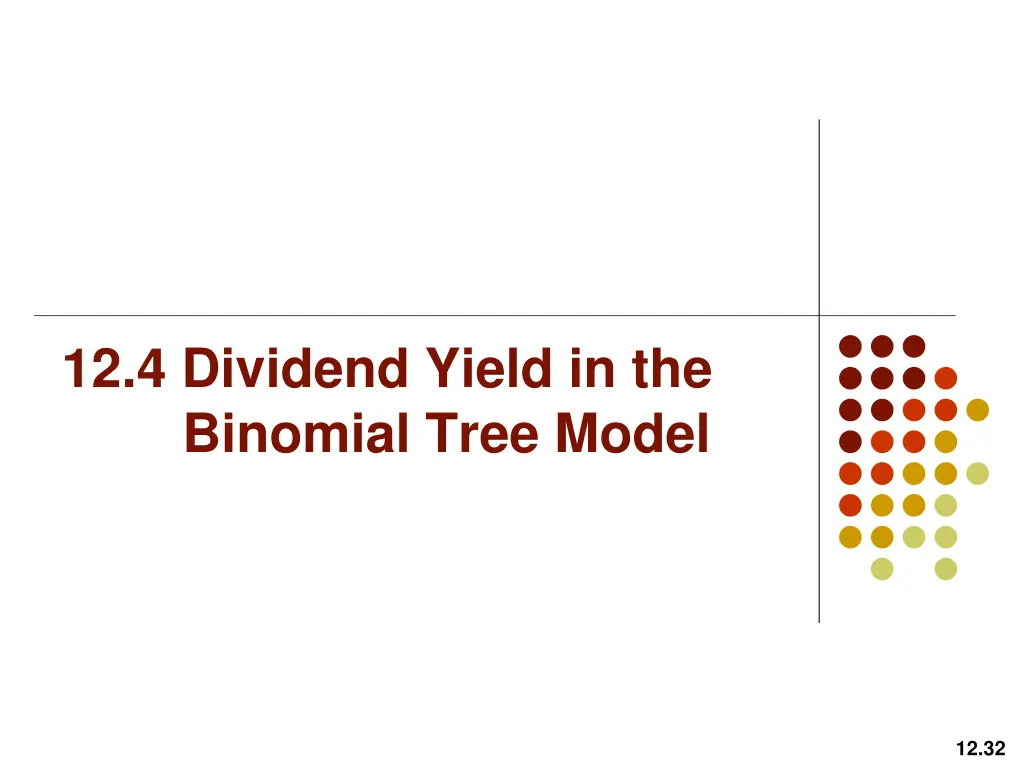 12 4 dividend yield in the binomial tree model