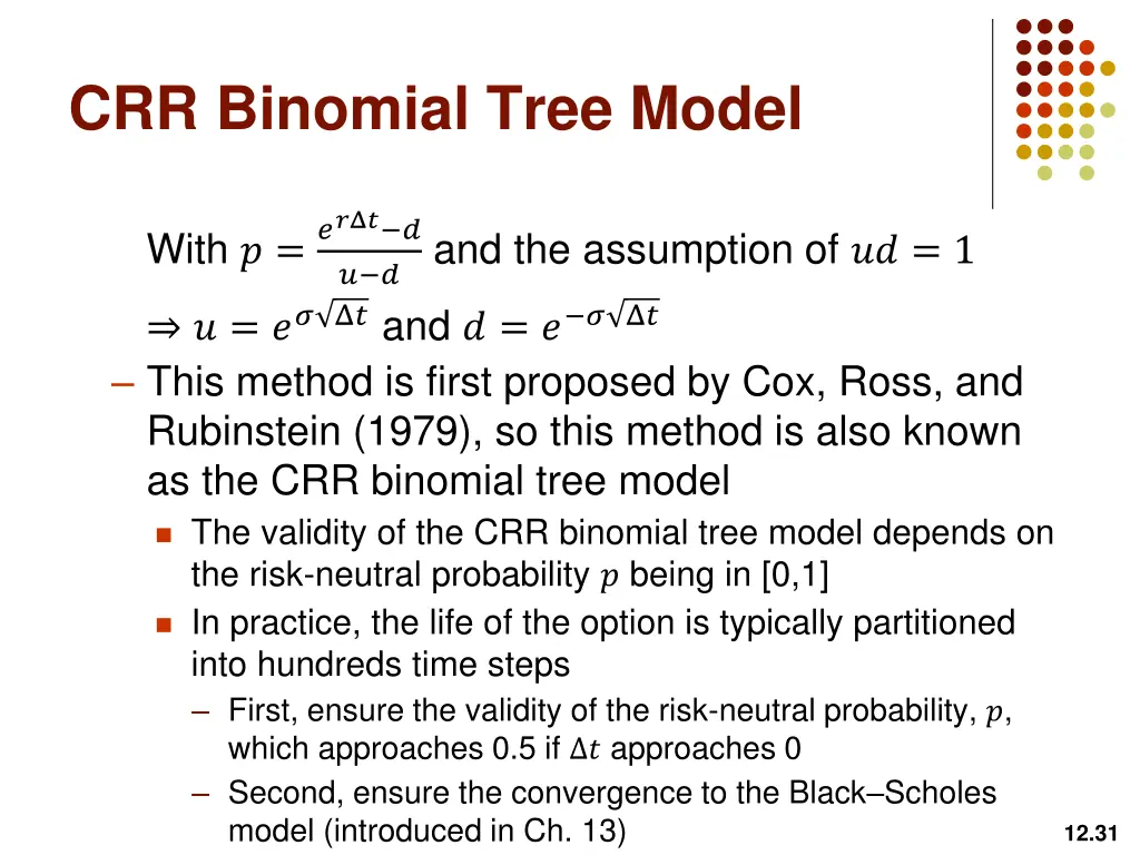 crr binomial tree model 1