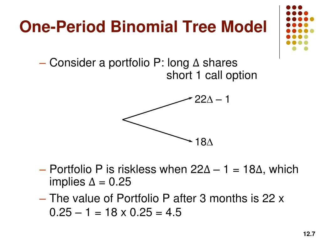 one period binomial tree model 3
