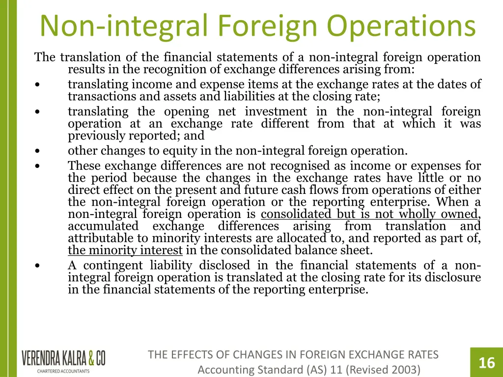 non integral foreign operations the translation