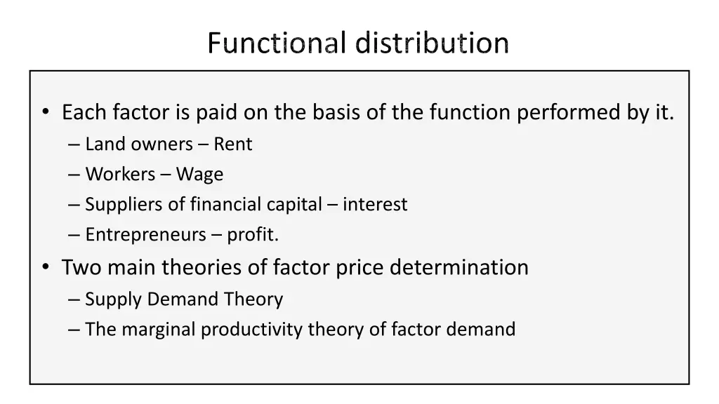 functional distribution