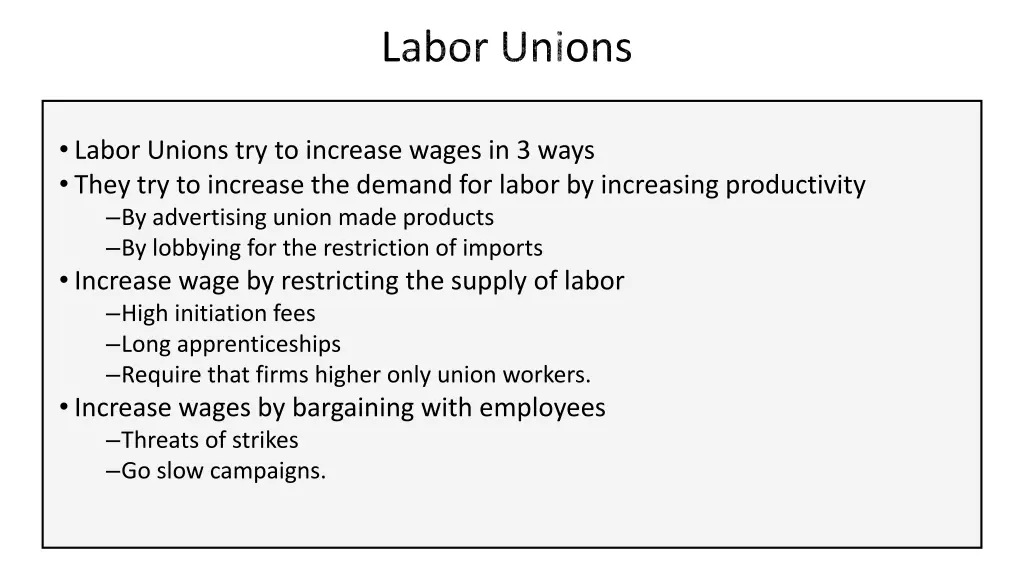 labor unions