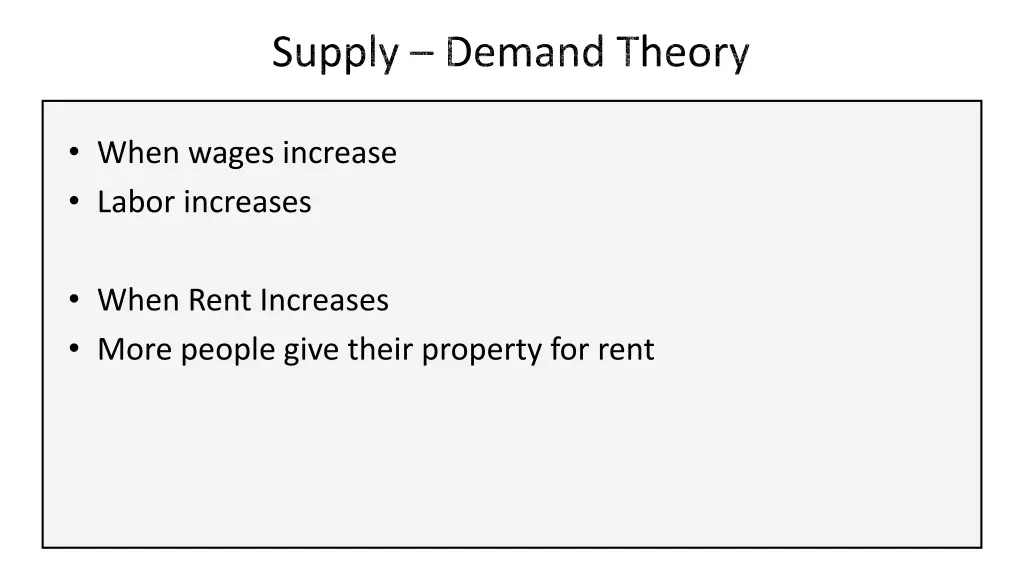 supply demand theory
