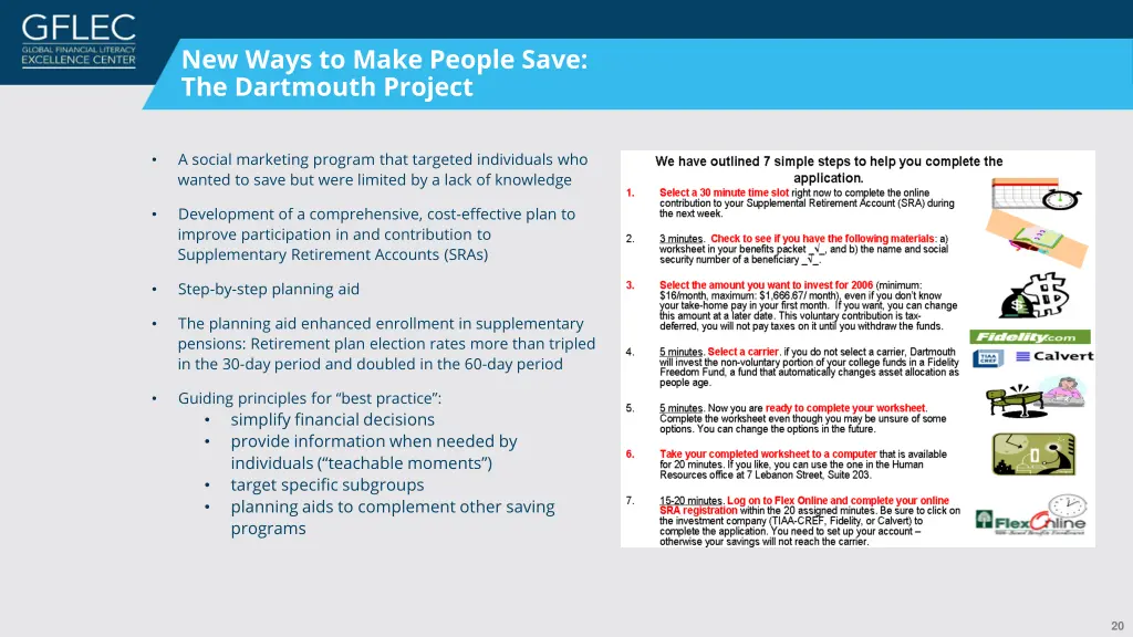 new ways to make people save the dartmouth project