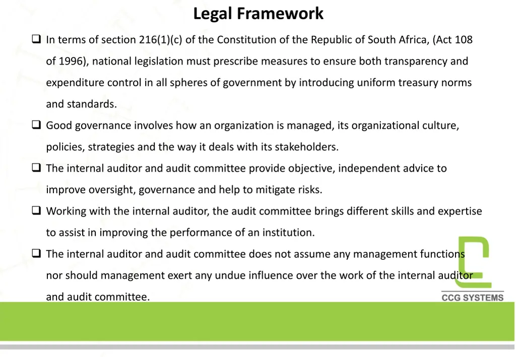 legal framework
