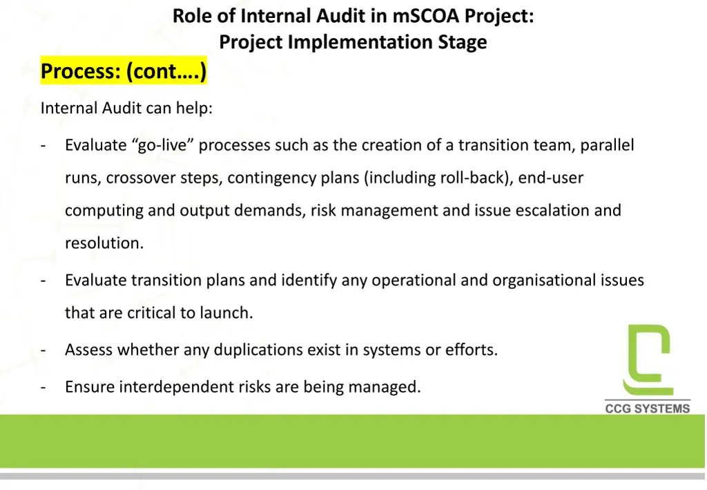 role of internal audit in mscoa project project 1