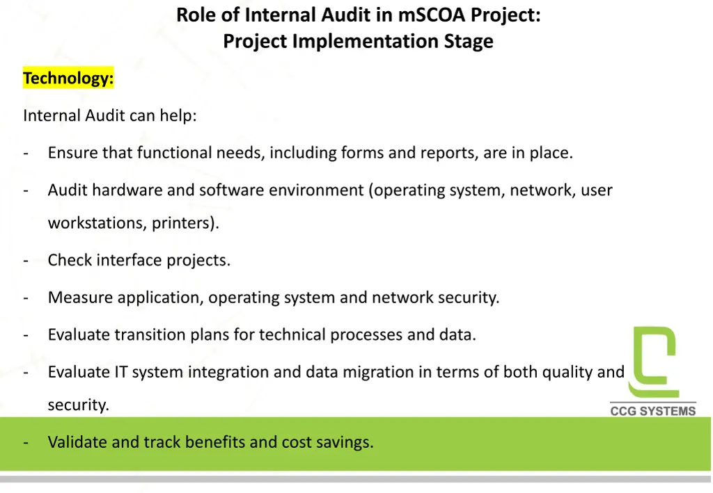 role of internal audit in mscoa project project 2