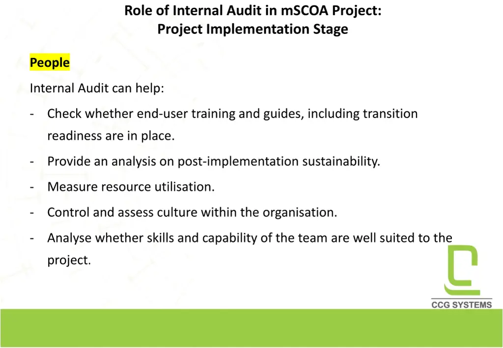 role of internal audit in mscoa project project 3