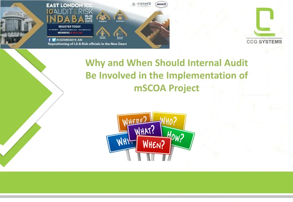 why and when should internal audit be involved