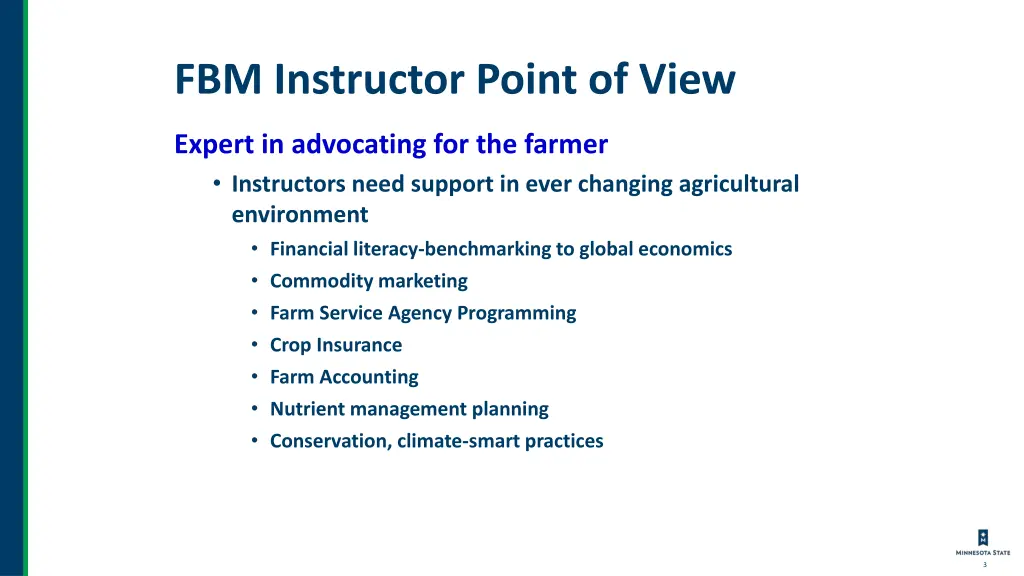 fbm instructor point of view