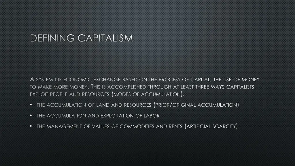 defining capitalism