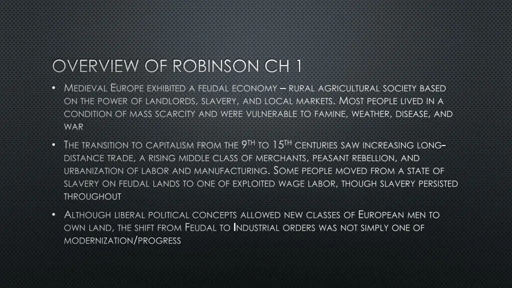 overview of robinson ch 1 m edieval e urope