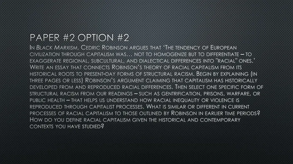 paper 2 option 2 i n b lack m arxism c edric