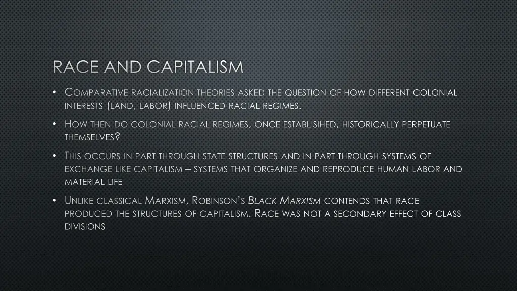 race and capitalism