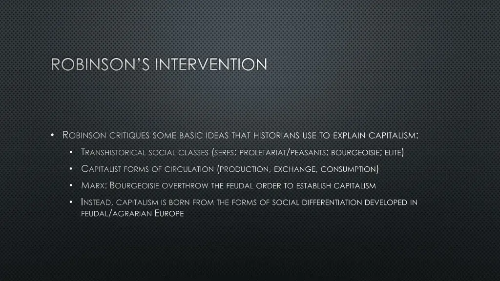 robinson s intervention