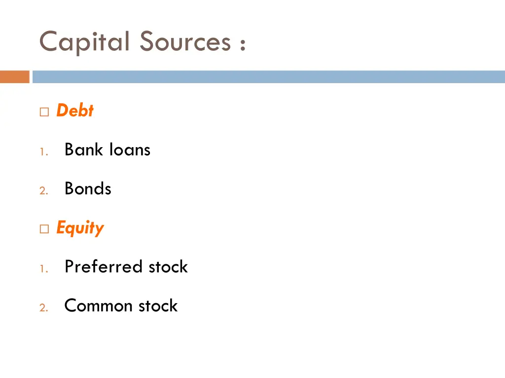 capital sources