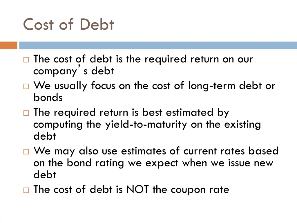 cost of debt