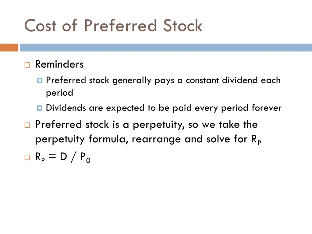 cost of preferred stock
