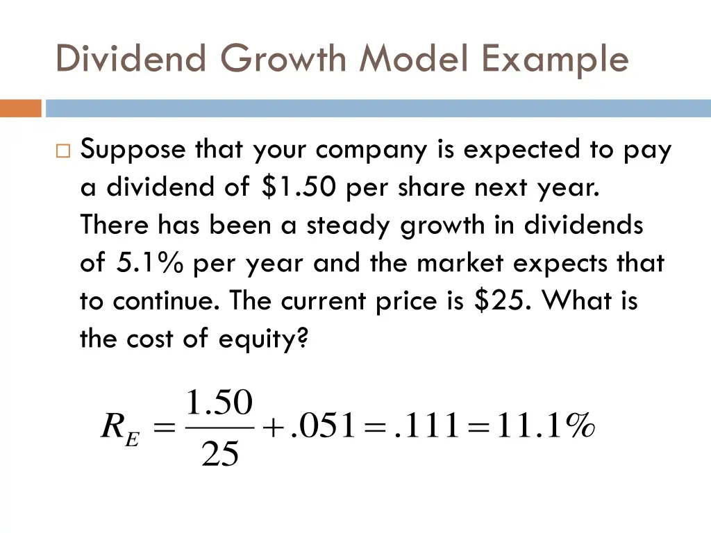 dividend growth model example