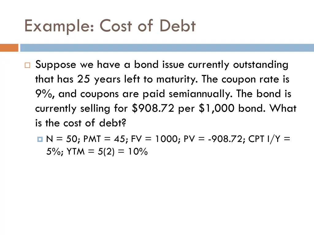 example cost of debt