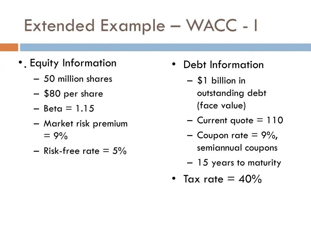 extended example wacc i