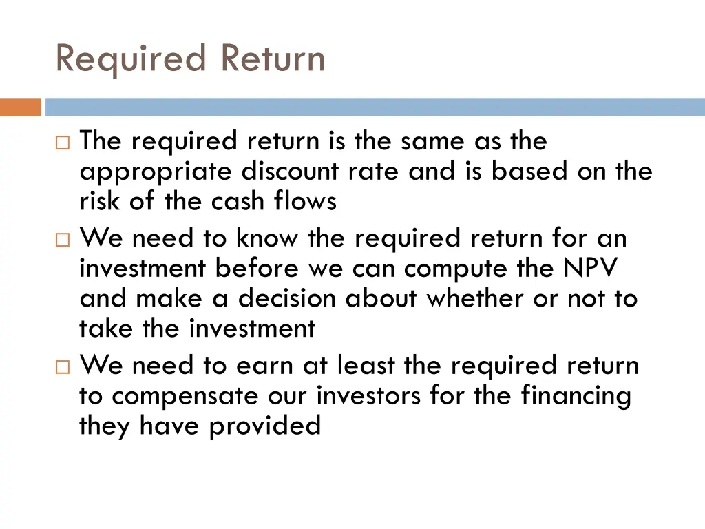 required return