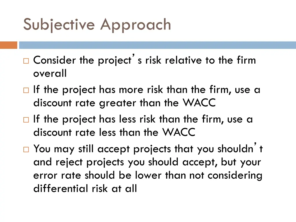 subjective approach