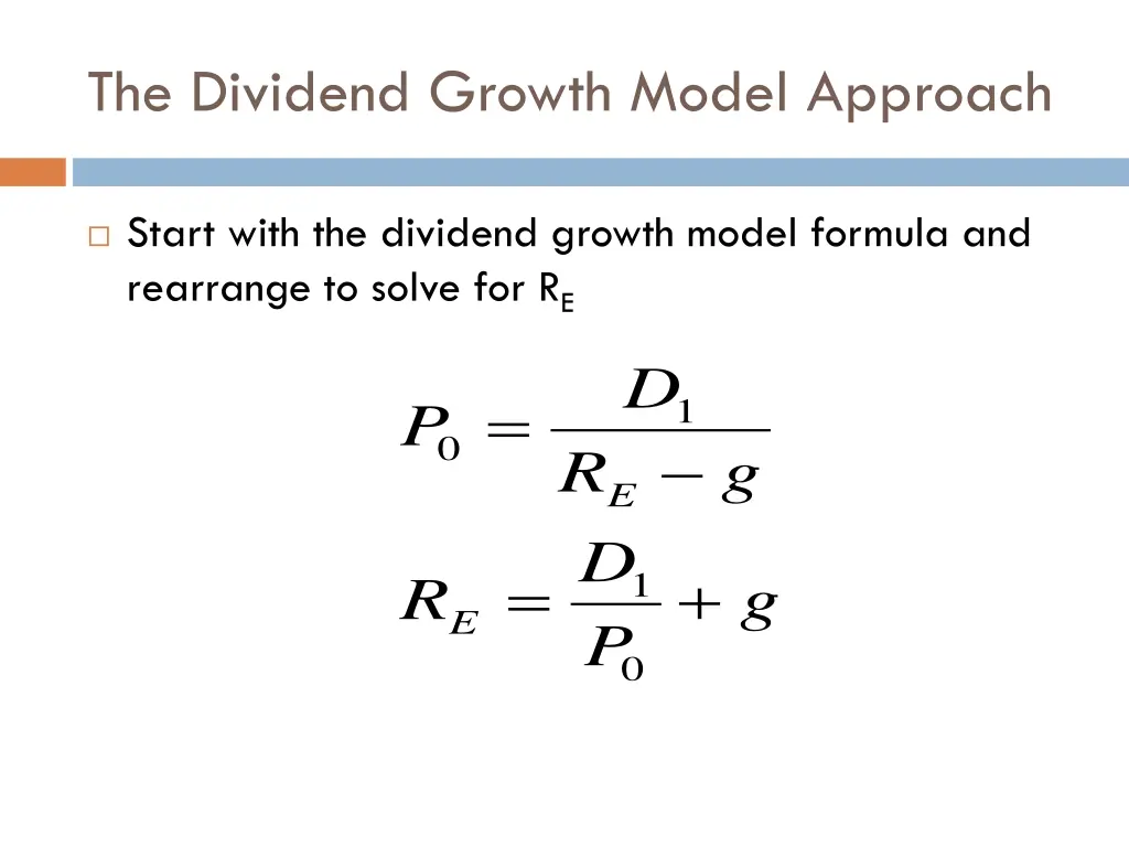 the dividend growth model approach