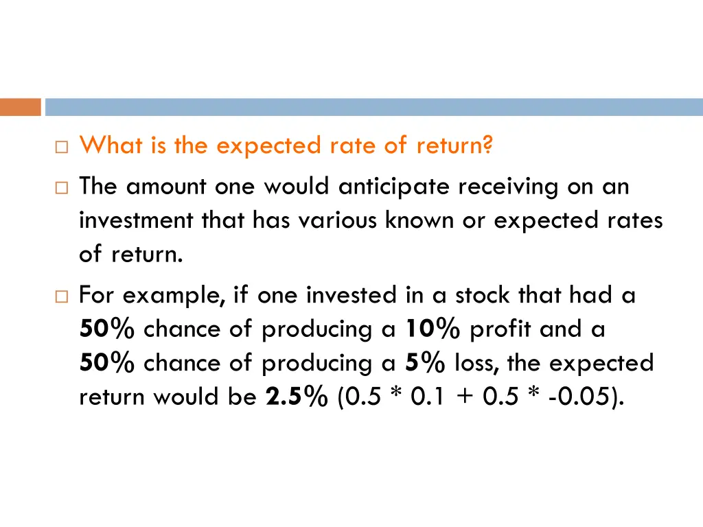 what is the expected rate of return