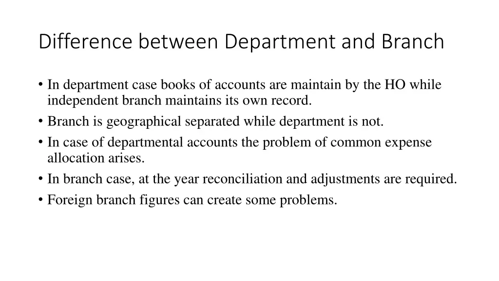 difference between department and branch
