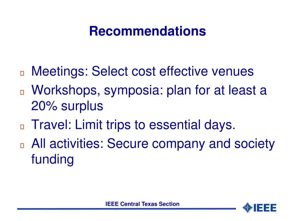 recommendations