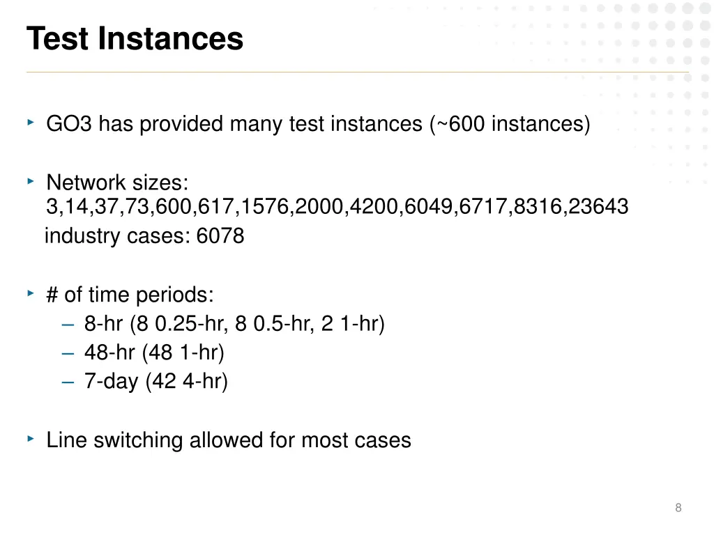test instances