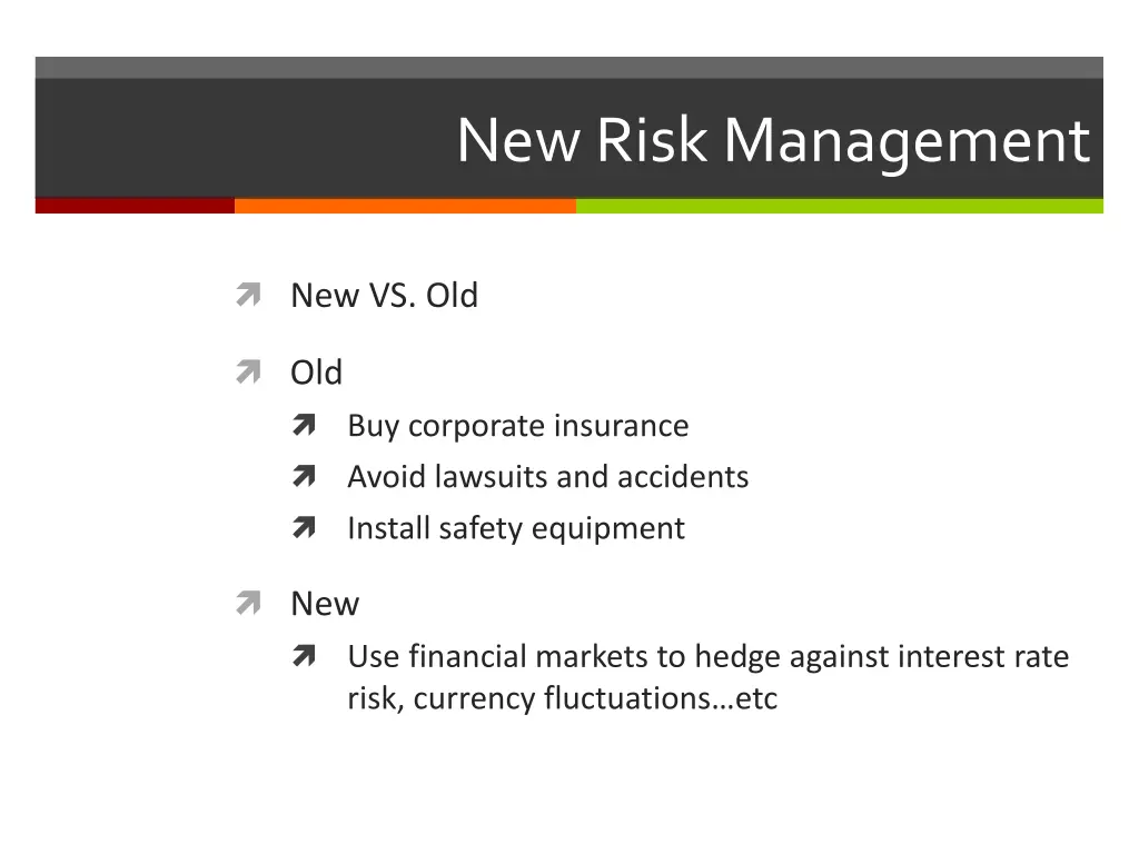 new risk management