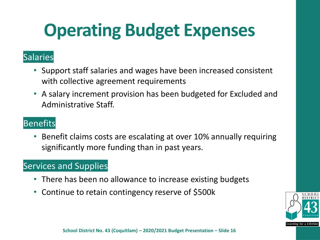 operating budget expenses