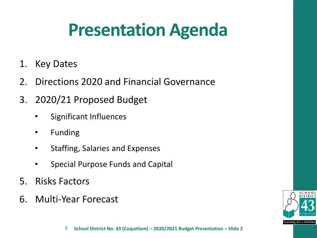 presentation agenda