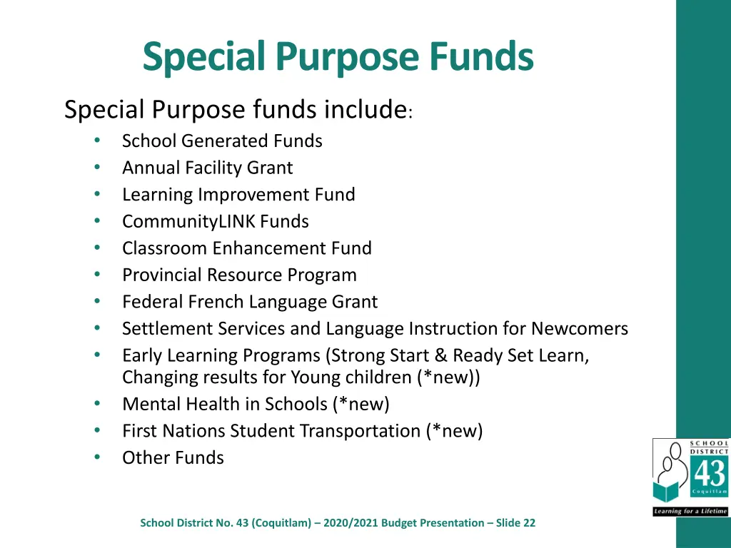 special purpose funds