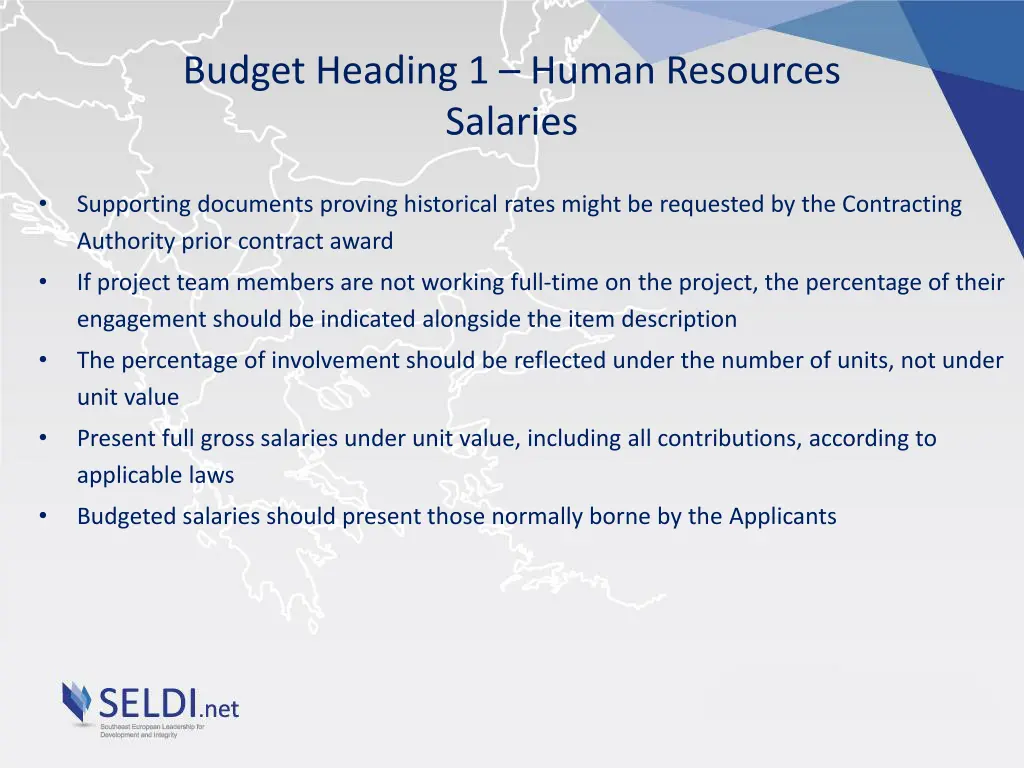 budget heading 1 human resources salaries 1