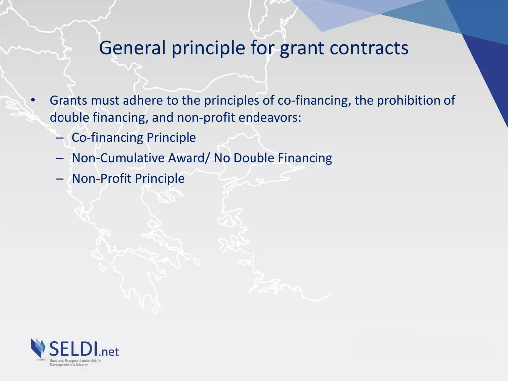 general principle for grant contracts