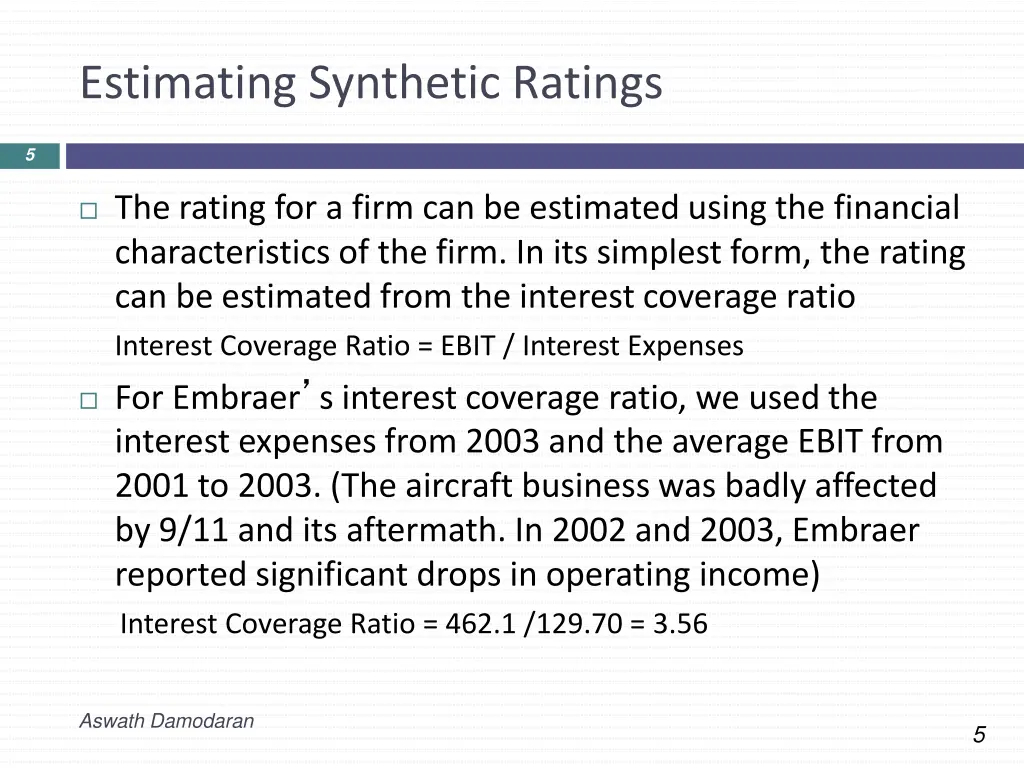 estimating synthetic ratings