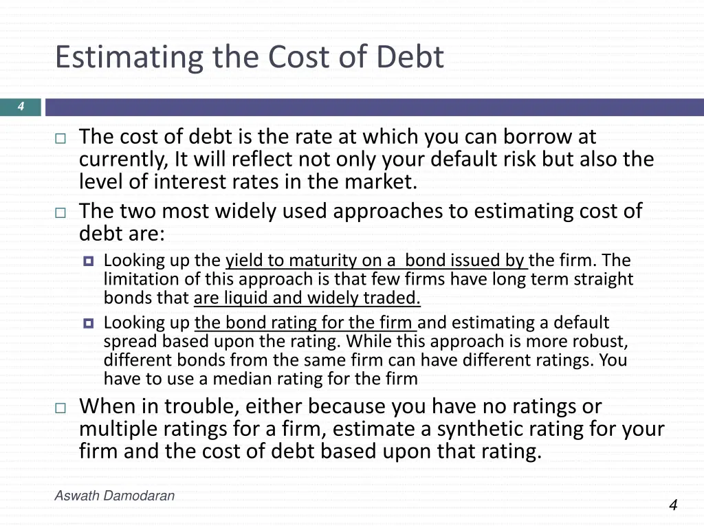 estimating the cost of debt