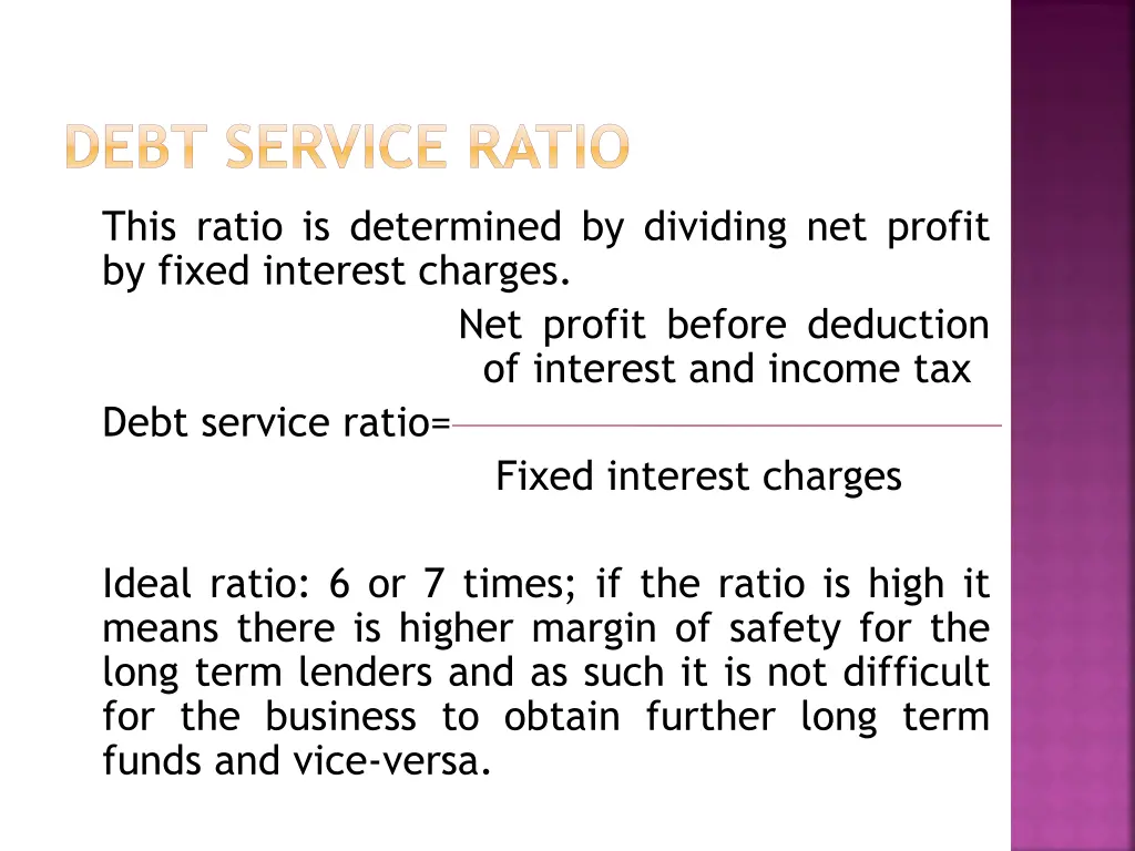 debt service ratio