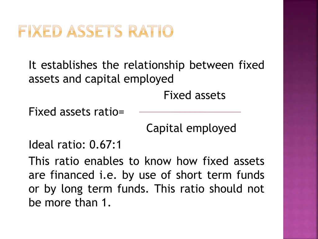 fixed assets ratio