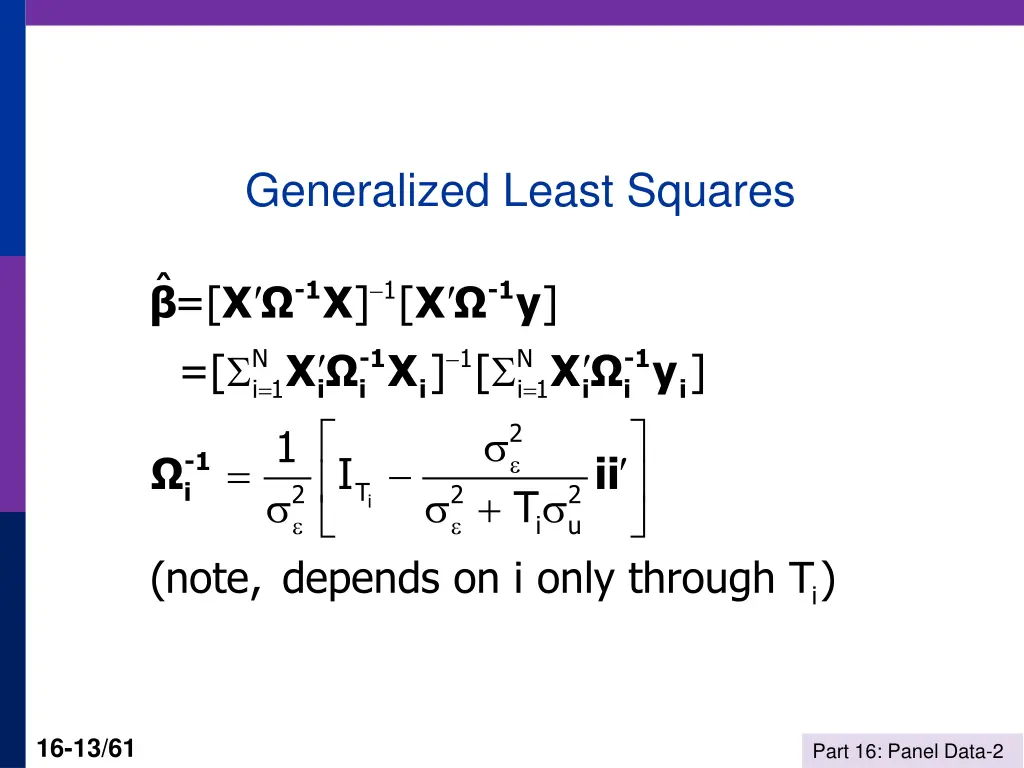 generalized least squares