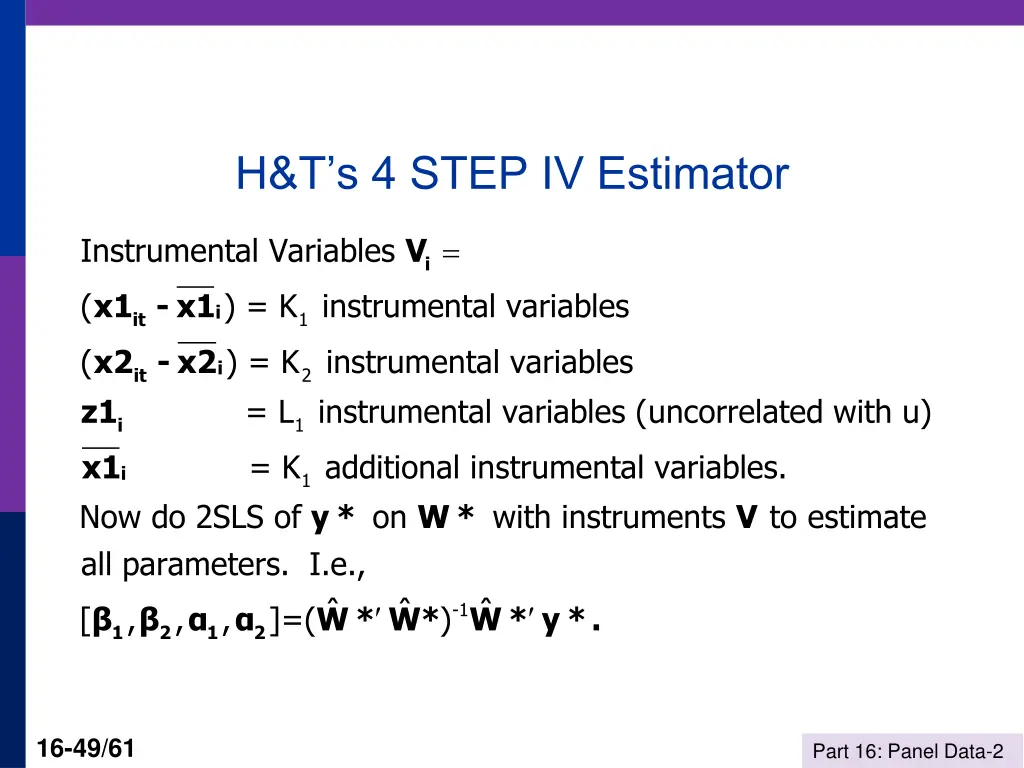 h t s 4 step iv estimator