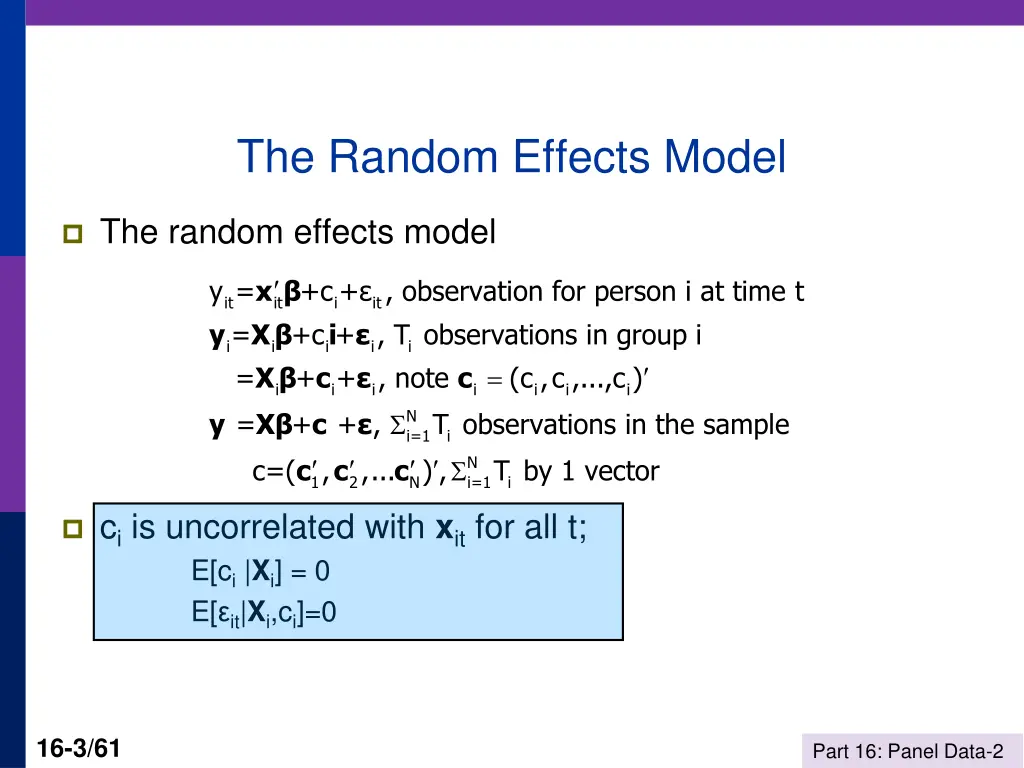 the random effects model