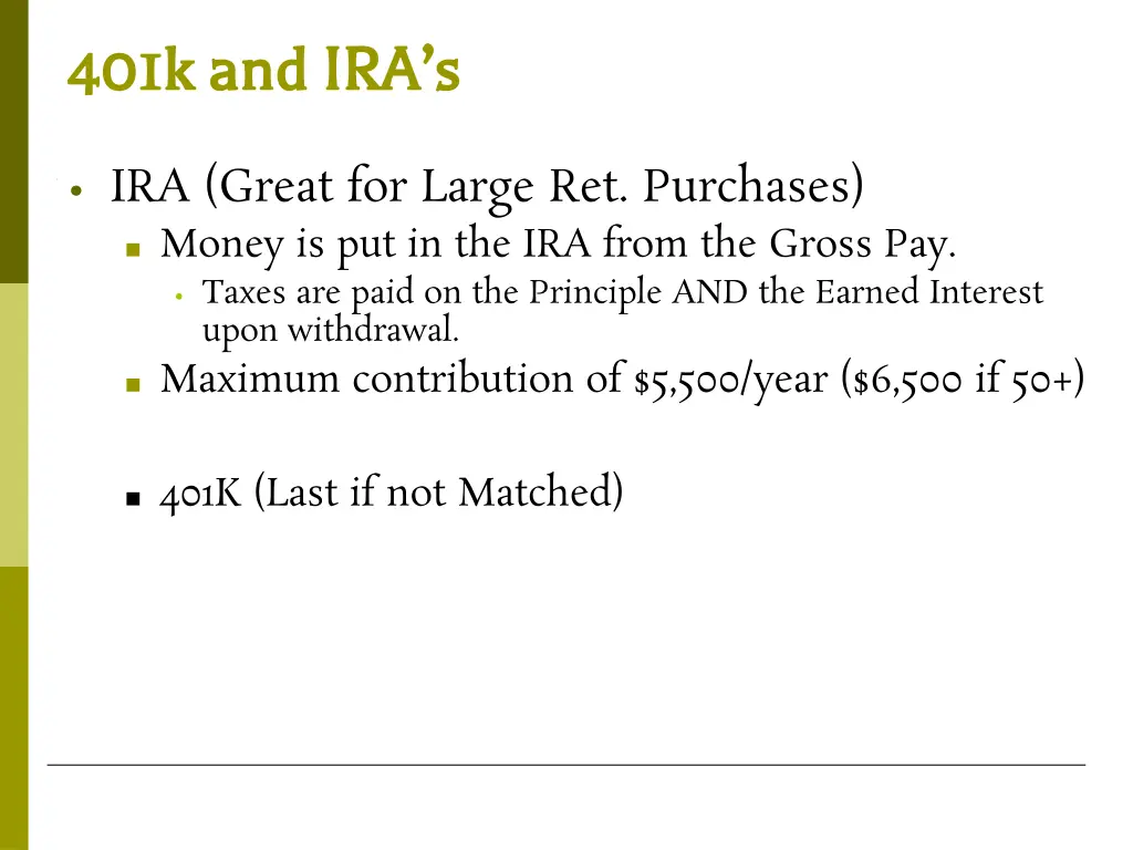 401k and ira s 401k and ira s