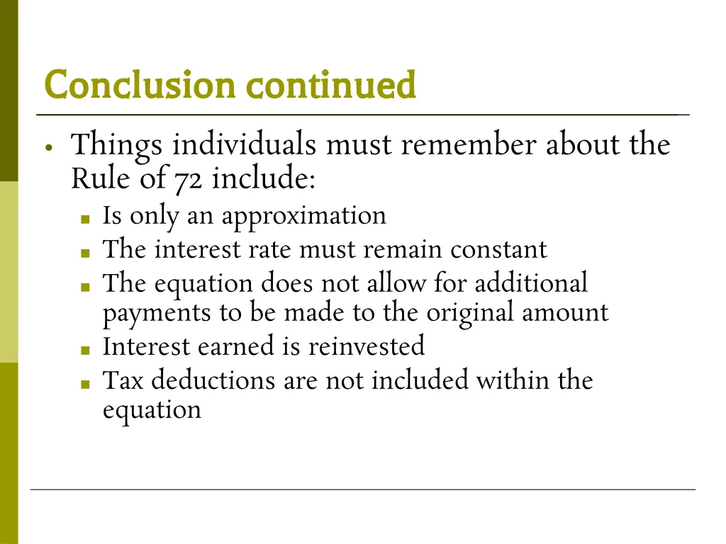 conclusion continued conclusion continued
