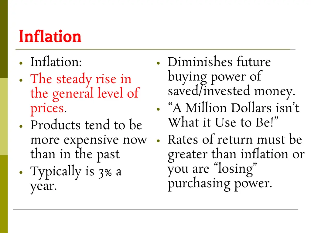 inflation inflation