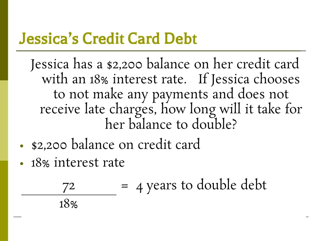 jessica s credit card debt jessica s credit card